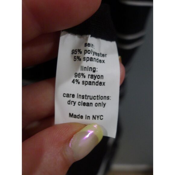 Hutch Striped Crew Neck Belted Midi Dress Cross Bottom - Black/White S - Picture 6 of 6